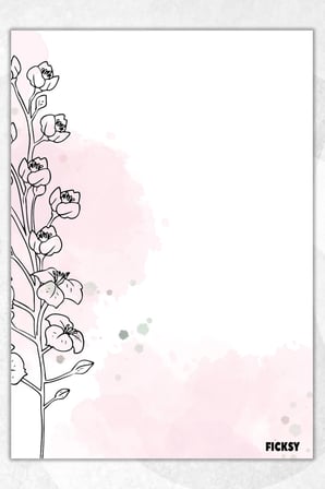 A5 Çiçek Bloknot Çizgisiz Defter - 50 Yaprak - Memopad - Notepad - Not Defteri - Not Kağıdı