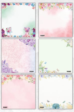 Çiçek Bloknot - 9*9 cm Ebat- 50 Yaprak - Notepad - Memopad - Çizgisiz Not Kağıdı- To Do List