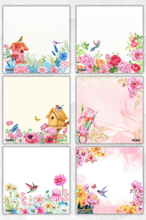 Çiçek Bloknot - 9*9 cm Ebat- 50 Yaprak - Notepad - Memopad - Çizgisiz Not Kağıdı- To Do List