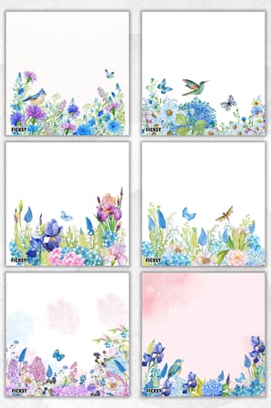 Çiçek Bloknot - 9*9 cm Ebat- 50 Yaprak - Notepad - Memopad - Çizgisiz Not Kağıdı- To Do List