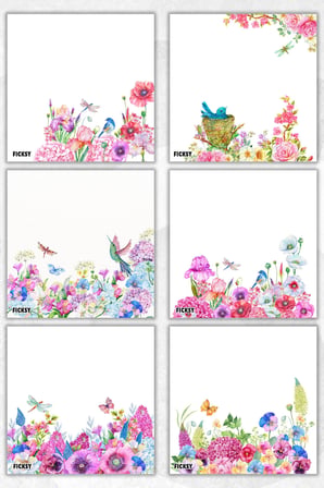 Çiçek Bloknot - 9*9 cm Ebat- 50 Yaprak - Notepad - Memopad - Çizgisiz Not Kağıdı- To Do List