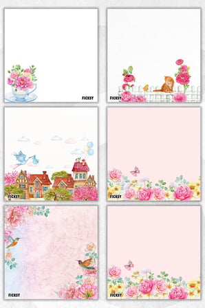 Çiçek Bloknot - 9*9 cm Ebat- 50 Yaprak - Notepad - Memopad - Çizgisiz Not Kağıdı- To Do List