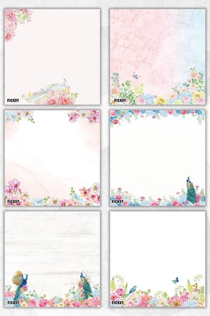 Çiçek Bloknot - 9*9 cm Ebat- 50 Yaprak - Notepad - Memopad - Çizgisiz Not Kağıdı- To Do List
