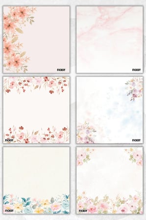Çiçek Bloknot - 9*9 cm Ebat- 50 Yaprak - Notepad - Memopad - Çizgisiz Not Kağıdı- To Do List