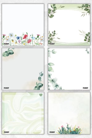 Çiçek Bloknot - 9*9 cm Ebat- 50 Yaprak - Notepad - Memopad - Çizgisiz Not Kağıdı- To Do List