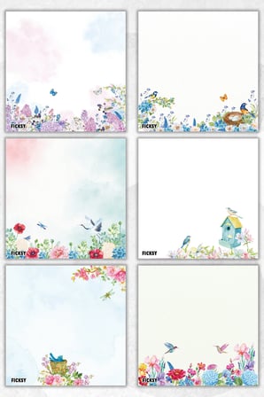 Çiçek Bloknot - 9*9 cm Ebat- 50 Yaprak - Notepad - Memopad - Çizgisiz Not Kağıdı- To Do List