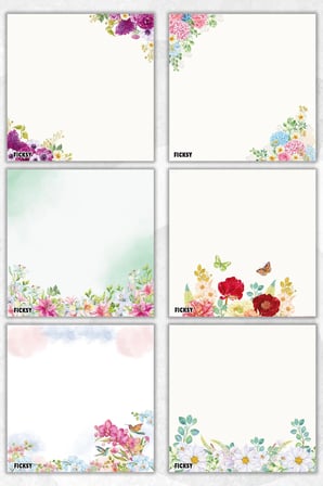 Çiçek Bloknot - 9*9 cm Ebat- 50 Yaprak - Notepad - Memopad - Çizgisiz Not Kağıdı- To Do List