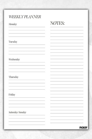 Haftalık Planlayıcı - A4 Ebat Yapılacaklar - 30 Yaprak - Weekly Planner