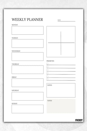 Haftalık Planlayıcı - A4 Ebat Yapılacaklar - 30 Yaprak - Weekly Planner