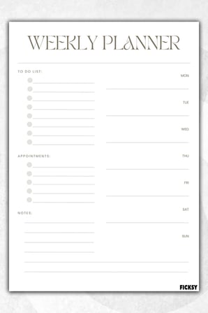 Haftalık Planlayıcı - A4 Ebat Yapılacaklar - 30 Yaprak - Weekly Planner