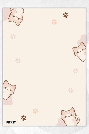 A5 Kedi Bloknot Çizgisiz Defter - 50 Yaprak - Memopad - Notepad - Not Defteri - Not Kağıdı