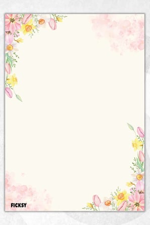 A5 Çiçek Bloknot Çizgisiz Defter - 50 Yaprak - Memopad - Notepad - Not Defteri - Not Kağıdı