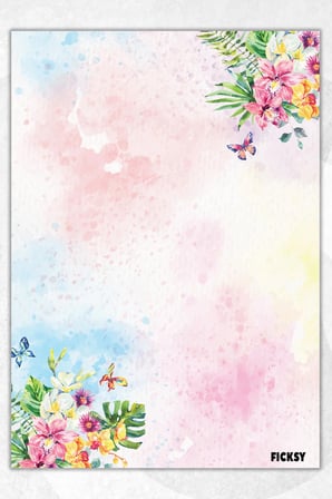 A5 Çiçek Bloknot Çizgisiz Defter - 50 Yaprak - Memopad - Notepad - Not Defteri - Not Kağıdı