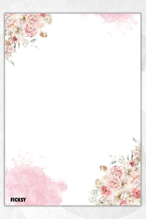 A5 Çiçek Bloknot Çizgisiz Defter - 50 Yaprak - Memopad - Notepad - Not Defteri - Not Kağıdı