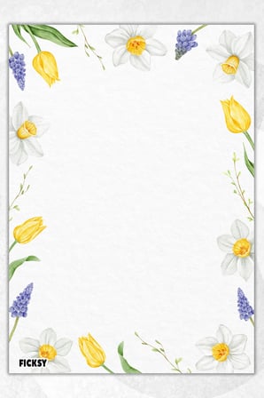 A5 Çiçek Bloknot Çizgisiz Defter - 50 Yaprak - Memopad - Notepad - Not Defteri - Not Kağıdı