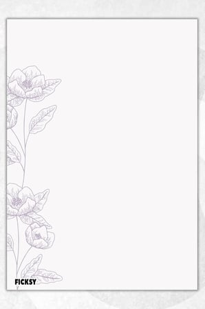A5 Çiçek Bloknot Çizgisiz Defter - 50 Yaprak - Memopad - Notepad - Not Defteri - Not Kağıdı