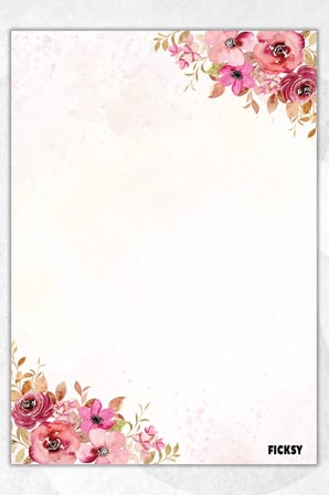 A5 Çiçek Bloknot Çizgisiz Defter - 50 Yaprak - Memopad - Notepad - Not Defteri - Not Kağıdı