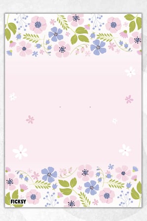 A5 Çiçek Bloknot Çizgisiz Defter - 50 Yaprak - Memopad - Notepad - Not Defteri - Not Kağıdı