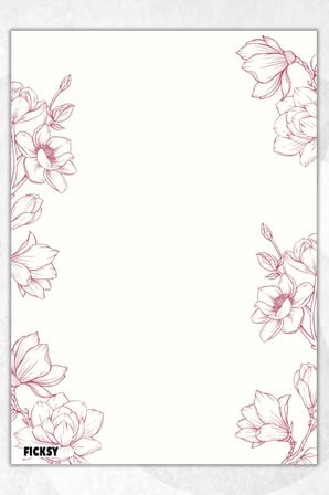 A5 Çiçek Bloknot Çizgisiz Defter - 50 Yaprak - Memopad - Notepad - Not Defteri - Not Kağıdı
