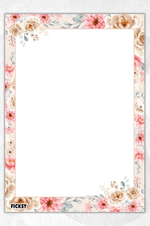 A5 Çiçek Bloknot Çizgisiz Defter - 50 Yaprak - Memopad - Notepad - Not Defteri - Not Kağıdı