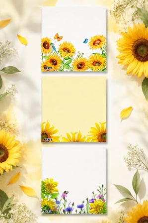 Çiçek Bloknot - 9*9 cm Ebat- 50 Yaprak - Notepad - Memopad - Çizgisiz Not Kağıdı- To Do List