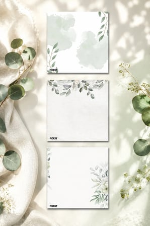 Çiçek Bloknot - 9*9 cm Ebat- 50 Yaprak - Notepad - Memopad - Çizgisiz Not Kağıdı- To Do List