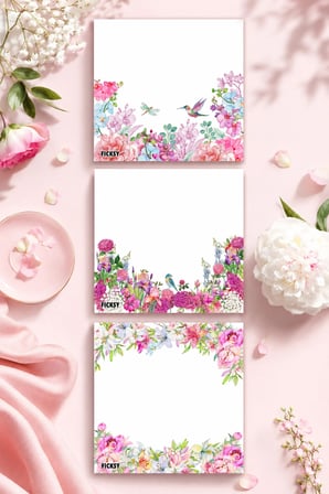 Çiçek Bloknot - 9*9 cm Ebat- 50 Yaprak - Notepad - Memopad - Çizgisiz Not Kağıdı- To Do List