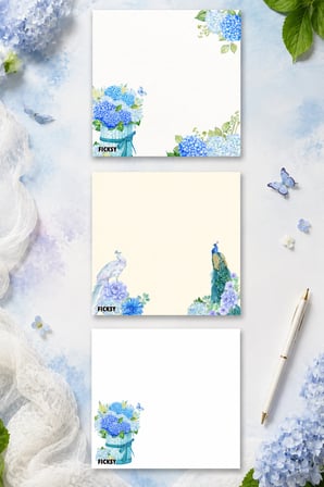 Çiçek Bloknot - 9*9 cm Ebat- 50 Yaprak - Notepad - Memopad - Çizgisiz Not Kağıdı- To Do List
