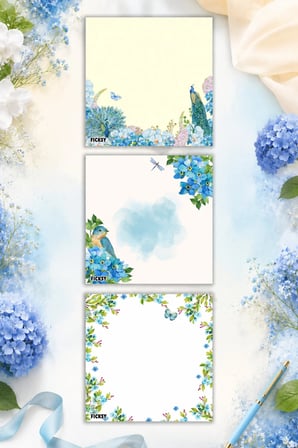 Çiçek Bloknot - 9*9 cm Ebat- 50 Yaprak - Notepad - Memopad - Çizgisiz Not Kağıdı- To Do List