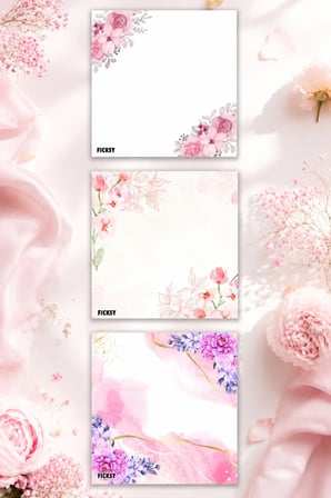 Çiçek Bloknot - 9*9 cm Ebat- 50 Yaprak - Notepad - Memopad - Çizgisiz Not Kağıdı- To Do List