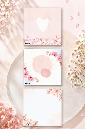 Çiçek Bloknot - 9*9 cm Ebat- 50 Yaprak - Notepad - Memopad - Çizgisiz Not Kağıdı- To Do List