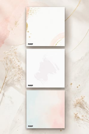 Çiçek Bloknot - 9*9 cm Ebat- 50 Yaprak - Notepad - Memopad - Çizgisiz Not Kağıdı- To Do List