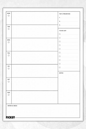 Zamansız Çok Amaçlı Günlük Haftalık Aylık Planlayıcı - A4 Ebat Yapılacaklar - 30 Yaprak - Planner
