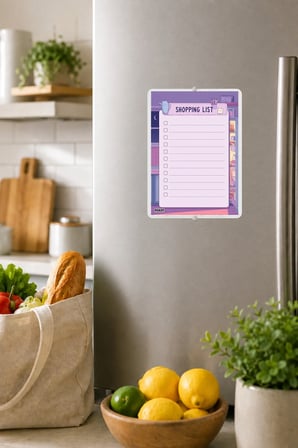 Alışveriş Listesi - A5 - Mıknatıslı - PVC - Buzdolabı Notluk & Masaüstü - Yaz Sil - Planlayıcı