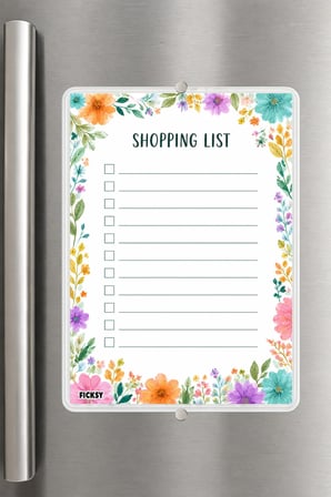 Alışveriş Listesi - A5 - Mıknatıslı - PVC - Buzdolabı Notluk & Masaüstü - Yaz Sil - Planlayıcı