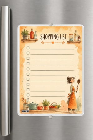 Alışveriş Listesi - A5 - Mıknatıslı - PVC - Buzdolabı Notluk & Masaüstü - Yaz Sil - Planlayıcı