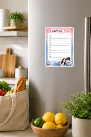 Alışveriş Listesi - A5 - Mıknatıslı - PVC - Buzdolabı Notluk & Masaüstü - Yaz Sil - Planlayıcı