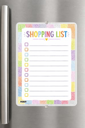 Alışveriş Listesi - A5 - Mıknatıslı - PVC - Buzdolabı Notluk & Masaüstü - Yaz Sil - Planlayıcı