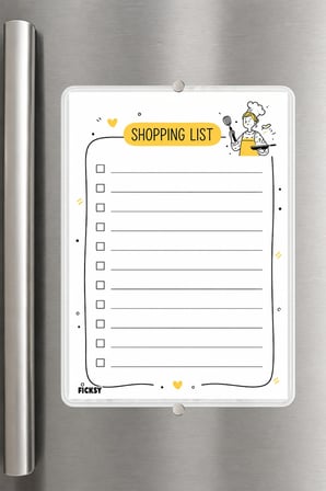 Alışveriş Listesi - A5 - Mıknatıslı - PVC - Buzdolabı Notluk & Masaüstü - Yaz Sil - Planlayıcı