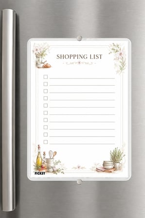 Alışveriş Listesi - A5 - Mıknatıslı - PVC - Buzdolabı Notluk & Masaüstü - Yaz Sil - Planlayıcı