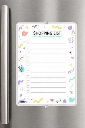 Alışveriş Listesi - A5 - Mıknatıslı - PVC - Buzdolabı Notluk & Masaüstü - Yaz Sil - Planlayıcı