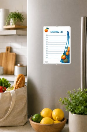 Alışveriş Listesi - A5 - Mıknatıslı - PVC - Buzdolabı Notluk & Masaüstü - Yaz Sil - Planlayıcı