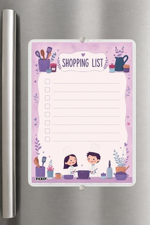 Alışveriş Listesi - A5 - Mıknatıslı - PVC - Buzdolabı Notluk & Masaüstü - Yaz Sil - Planlayıcı