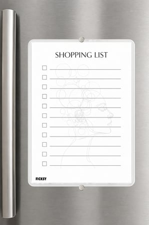 Alışveriş Listesi - A5 - Mıknatıslı - PVC - Buzdolabı Notluk & Masaüstü - Yaz Sil - Planlayıcı