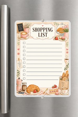 Alışveriş Listesi - A5 - Mıknatıslı - PVC - Buzdolabı Notluk & Masaüstü - Yaz Sil - Planlayıcı