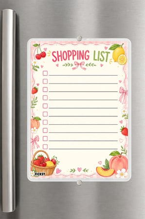 Alışveriş Listesi - A5 - Mıknatıslı - PVC - Buzdolabı Notluk & Masaüstü - Yaz Sil - Planlayıcı