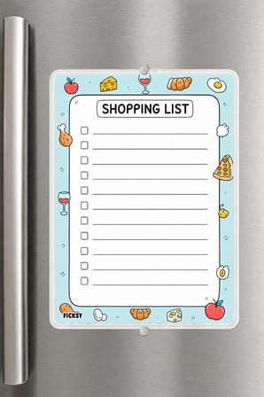 Alışveriş Listesi - A5 - Mıknatıslı - PVC - Buzdolabı Notluk & Masaüstü - Yaz Sil - Planlayıcı