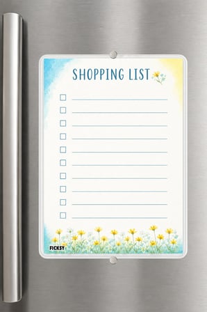 Alışveriş Listesi - A5 - Mıknatıslı - PVC - Buzdolabı Notluk & Masaüstü - Yaz Sil - Planlayıcı