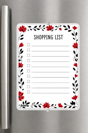 Alışveriş Listesi - A5 - Mıknatıslı - PVC - Buzdolabı Notluk & Masaüstü - Yaz Sil - Planlayıcı