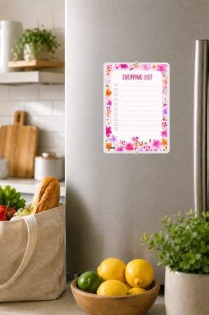 Alışveriş Listesi - A5 - Mıknatıslı - PVC - Buzdolabı Notluk & Masaüstü - Yaz Sil - Planlayıcı